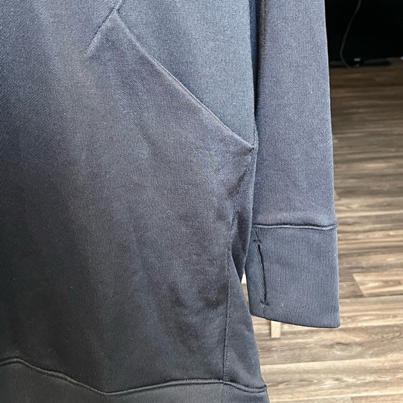 ATHLETA BLACK LONG SLEEVE TRIUMPH LUXE SHINE HOODIE SWEATSHIRT DRESS Sz XS - Picture 11 of 14